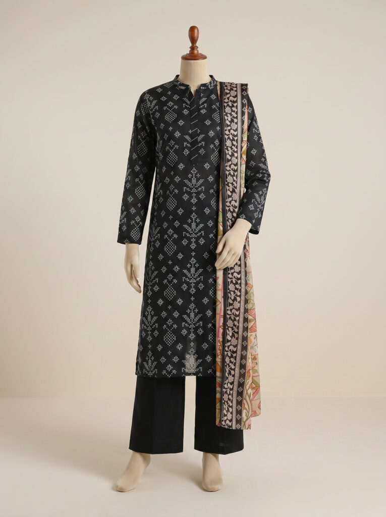 3 Piece Printed Lawn Suit - Noor Maze